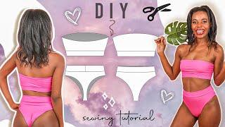 DIY Bandeau Bikini Top | High Cut Bikini Bottom + Patterns @GigiZanti