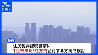 政府の物価高対策　住民税非課税世帯に3万円　電気・ガス補助は来年1月から3月で検討｜TBS NEWS DIG