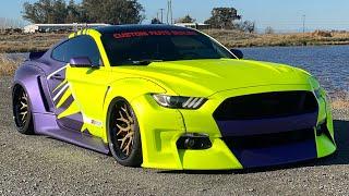 The world’s craziest widebody Mustang gets the meanest wrap colors!