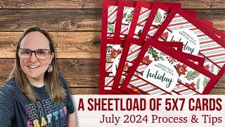 A SheetLoad of Christmas in July 5x7 Cards | July 2024 Process & Tips #sheetloadofcards