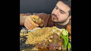 ASMR: EATING SPICY MUTTON CURRY BASMATI RICE || #shorts #mukbangn#asmreating #mukbangasmr #asmr