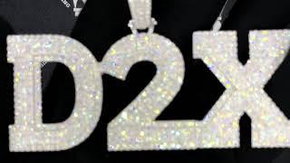 D2X Custom Made Simulated Diamond Pendant | Solid Back | Hip Hop Bling Personalized Jewelry