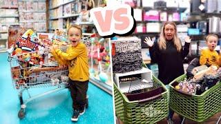 NO BUDGET SHOPPING CHALLENGE!! Adult VS Child!!