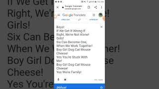 Google Translate Sings Boy Girl Dog Cat Mouse Cheese