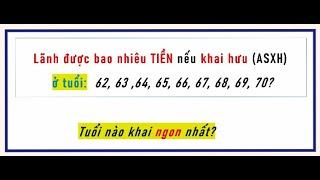 Tuổi nào khai tiền hưu ngon nhất, lãnh bao nhiêu từ 62-70? Best age to file for social security