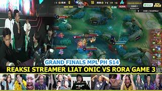 REAKSI STREAMER LIAT ONIC VS RORA GAME 3 REACTION FNATIC ONIC vs AURORA GAMING GRAND FINALS