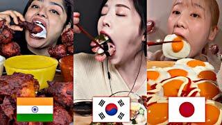 Indian VS Korean VS Japanese "EXTREME BIG BITE" MUKBANG