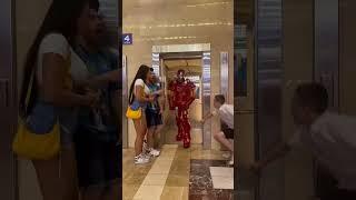 Iron man Elevator Prank #pranks #jeezzai #marvel