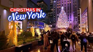 NEW YORK Christmas Walk - Top Holiday Spots in Manhattan - Walking Tour 4k