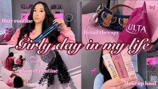 ALL THINGS GIRLY VLOG: hair tutorial, retail therapy, pack my purse, shower routine, & makeup haul 