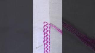 So easy hand embroidery silk thread border design #embroidery #handembroidery #sewing #knitting