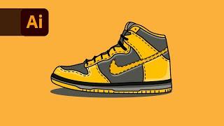 How to Create Victor Nike shoe Flat design | Adobe illustrator @techtemples