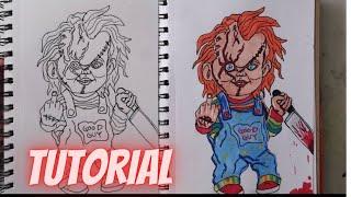 How to draw Chucky Child’s Play Doll Halloween Tutorial