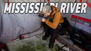 Ice Fishing Walleye on the Mississippi River!