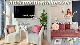 aesthetic apartment living room makeover!  pinterest transformation on a budget