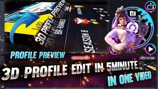 Profile Preview 3D Profile Edit In Android Full Tutorial | Free Fire 3D Profile edit Tutorial