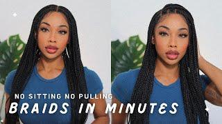 THE QUICKEST BRAIDS YOU'LL EVER HAVE! EASY BOX BRAID WIG! TANGLE FREE BOHO CURLS- FT JALIZA BRAIDS