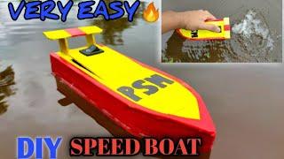 How to make a mini SPEED BOAT high speedfrom waste materialsbest science project very easy