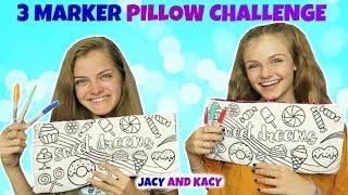 3 Marker Pillow Challenge ~ Fun DIY Pillows ~ Jacy and Kacy