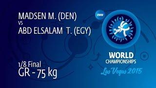 1/8 GR - 75 kg: M. MADSEN (DEN) df. T. ABD ELSALAM  (EGY), 4-2