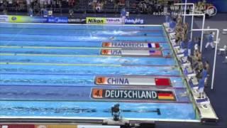 WM Shanghai 2011 - 4x200m Freistil Männer Finale & Interview