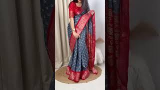 Muslin cotton silk printed saree contrast boder New arrivals #trending #fashion