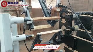 Máy Tiện Gỗ Cấp Phôi Tự Động - Máy Tiện Song Cầu Thang | Cnc Lathe Machine | Quốc Duy