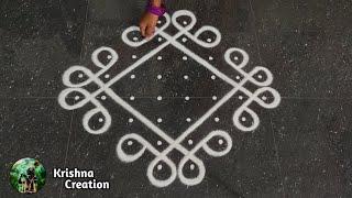 Easy sikku kolam, Kambi kolam | Melikala muggulu | 8x2x2 dot neli kolam | Beautiful Kambi kolam