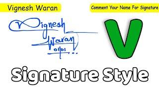 ️ Vignesh Waran Name Signature Style Request Done