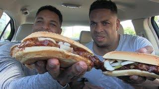 Eating McDonald’s McRib Sandwich @Hodgetwins