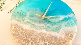 Gorgeous Resin Beach Clock From a Mold: DIY Resin Art Tutorial