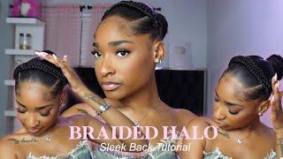 Easy Halo Braid SLEEK Back tutorial using braiding hair | Eva Williams