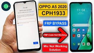 Oppo A5 2020 (CPH1933) Android 11 Frp Bypass | Oppo A5 2020 Frp/Google Account Remove 100% Working 