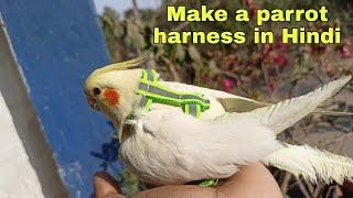 How to make cockatiel & love bird harness at home #cockatiel #harness #homemade