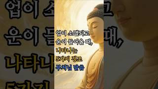 업이 소멸되고 운이 들어올 때, 나타나는 5가지 징조! #부처님말씀 #불교명상