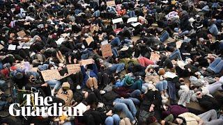 Parliament Square crowd protests against policing of vigil for Sarah Everard