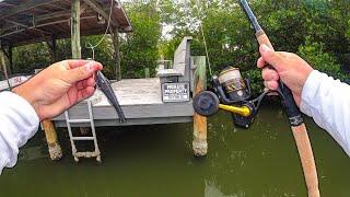 Gheenoe Fishing Florida Docks with the Mini Mullet!!