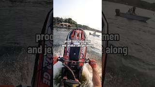 Jetski vs Fishermen truce? #jetski #fishing #fisherman #sendit #fullsend #2stroke #moto #boating