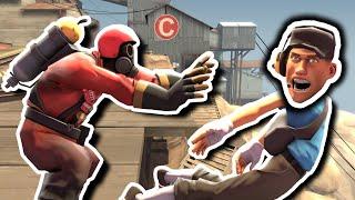 TF2: Airblasting the ENTIRE TEAM off a cliff
