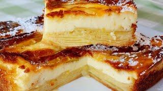 EL POSTRE MÁS RICO Y FÁCIL, EN 5 MINUTOS, CON 4 MANZANAS y 3 HUEVOS| TARTA DE MANZANA