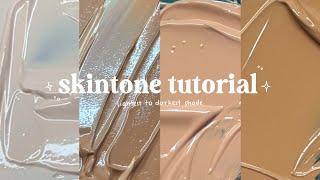 how to mix skin tone using acrylic paint / beginner friendly skin tone tutorial 