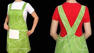 A Japanese apron without ties is easy and simple - comfortable, practical and beautiful!