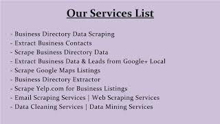 Business Directory Data Extraction Service