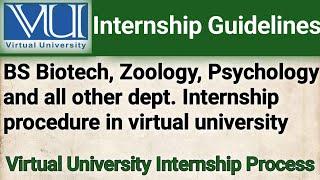 Virtual University Internship Guidelines/ How to do internship in VU/ VU Internship details