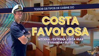 Cabines Costa Favolosa - Conheça todos os tipos de cabine do navio | Cruzeiro Costa Diadema Varanda