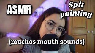 ASMR SPIT PAINTING #3Limpio tu carita! (Mouth sounds+Visual) ASMR español para dormir-Pandasmr