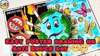 International day against drug abuse drawing/drug abuse awareness poster/Drugs poster