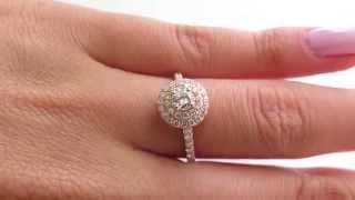 TIFFANY & Co Authentic SOLESTE Round Diamond ENGAGEMENT Wedding Halo 18k Rose Gold Ring