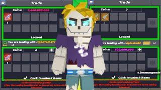 SELLING RARE SWORDS AND COINS HIW TO GET RICH IN BLOCK MAN GO SKY BLOCK TRADING