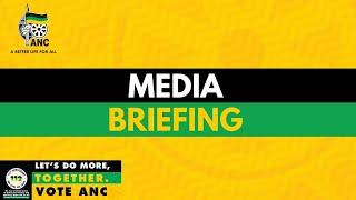 Secretary General, Cde Fikile Mbalula addresses members of the media at the Special #ANCNEC Meeting.